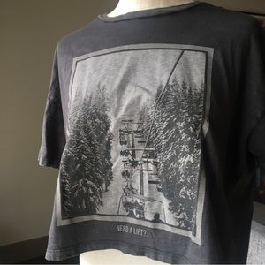 Aerie ski lift graphic crop tee